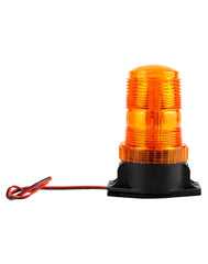 QWORK amber strobe close lens detail showing polycarbonate clarity and protection