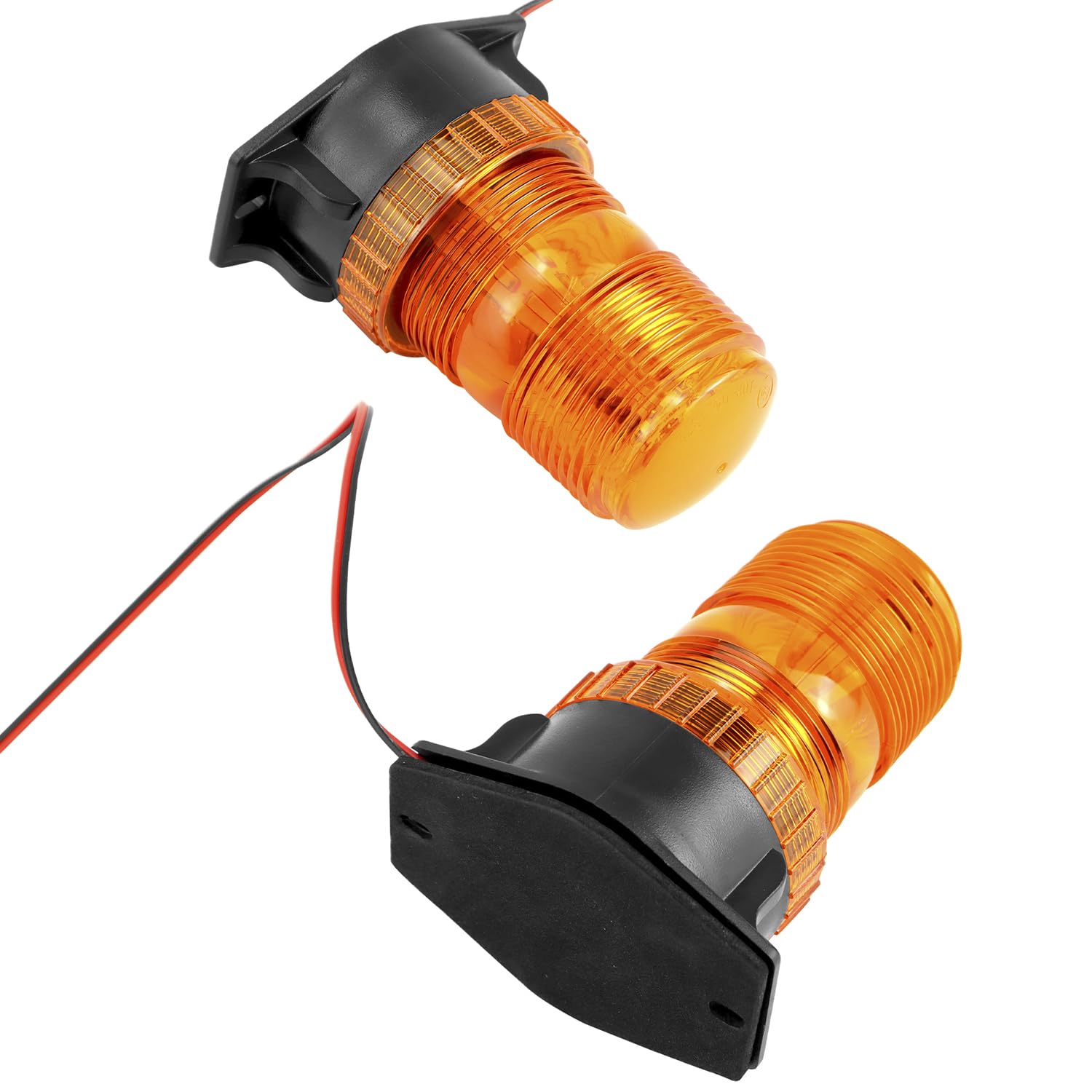 QWORK amber strobe in construction setting displaying on-site safety enhancement