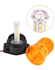 QWORK amber strobe mounted on truck roof demonstrating street visibility