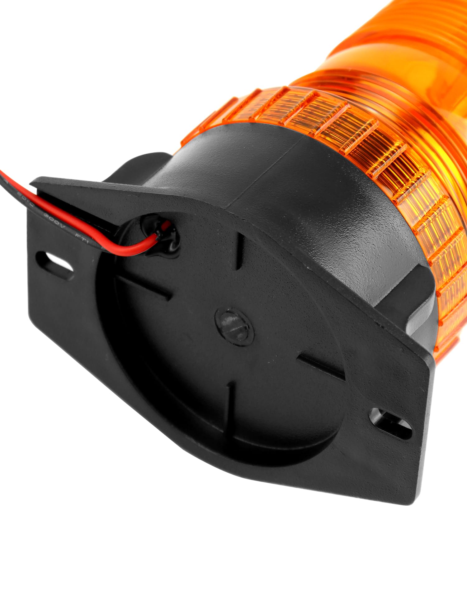 QWORK amber strobe on tractor illustrating worksite safety and attention