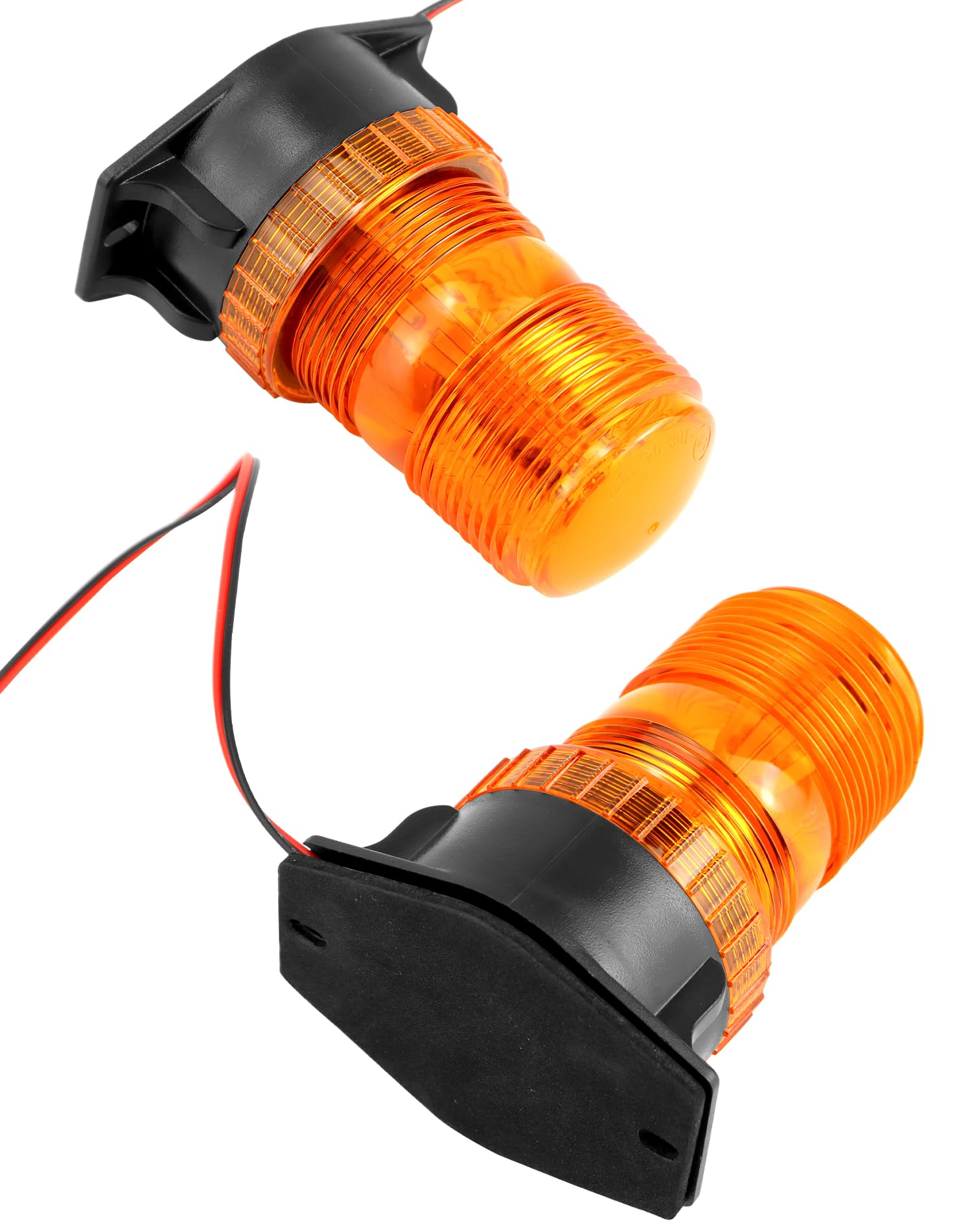 QWORK amber strobe two pack boxed showing ready‑to‑install pair convenience