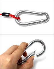QWORK carabiner clip and split ring showing secure attachment and straightforward installation
