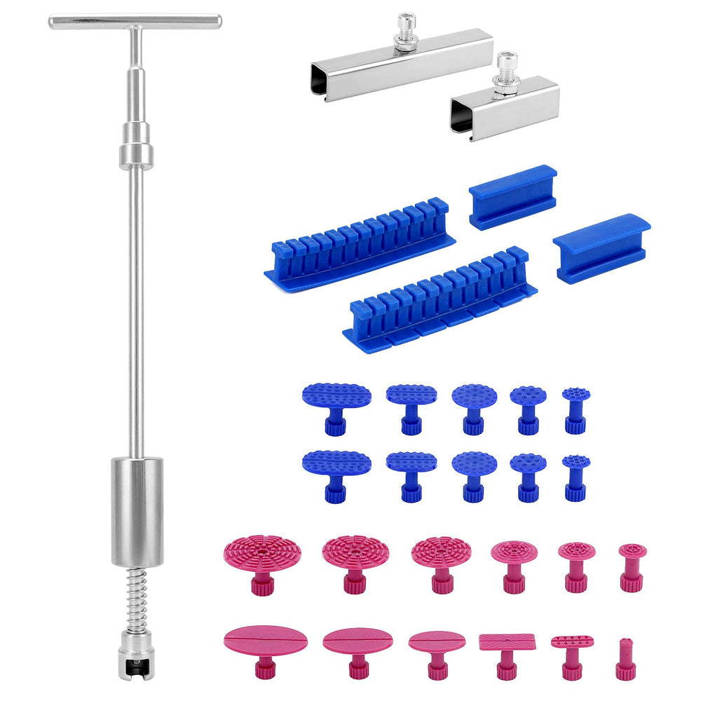 QWORK front packaging showing complete 29-piece dent repair kit and benefits