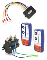 QWORK front packed kit showing relay and two remotes for instant identification and quick installation