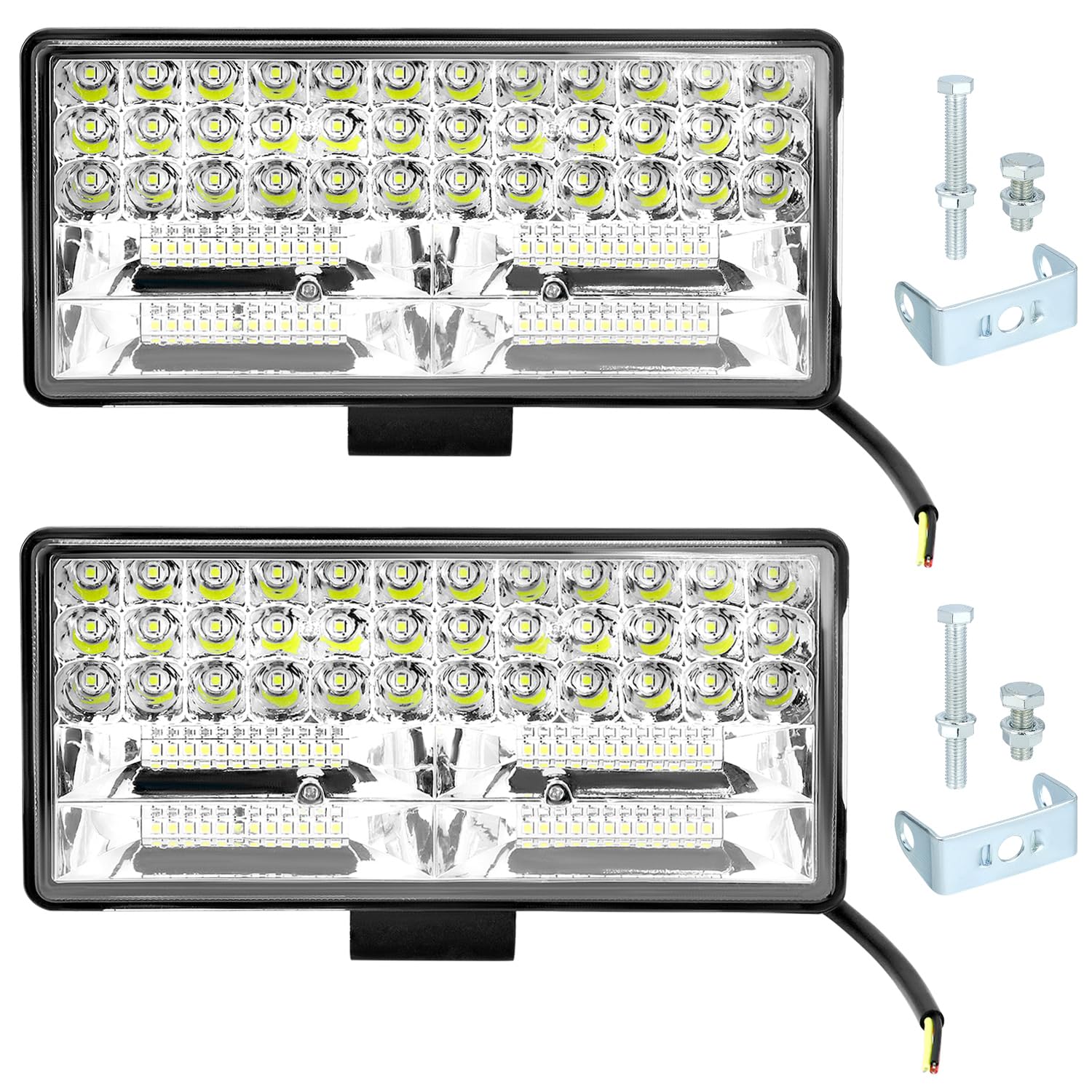 QWORK front view showing full 9-inch light bar and benefit of compact power
