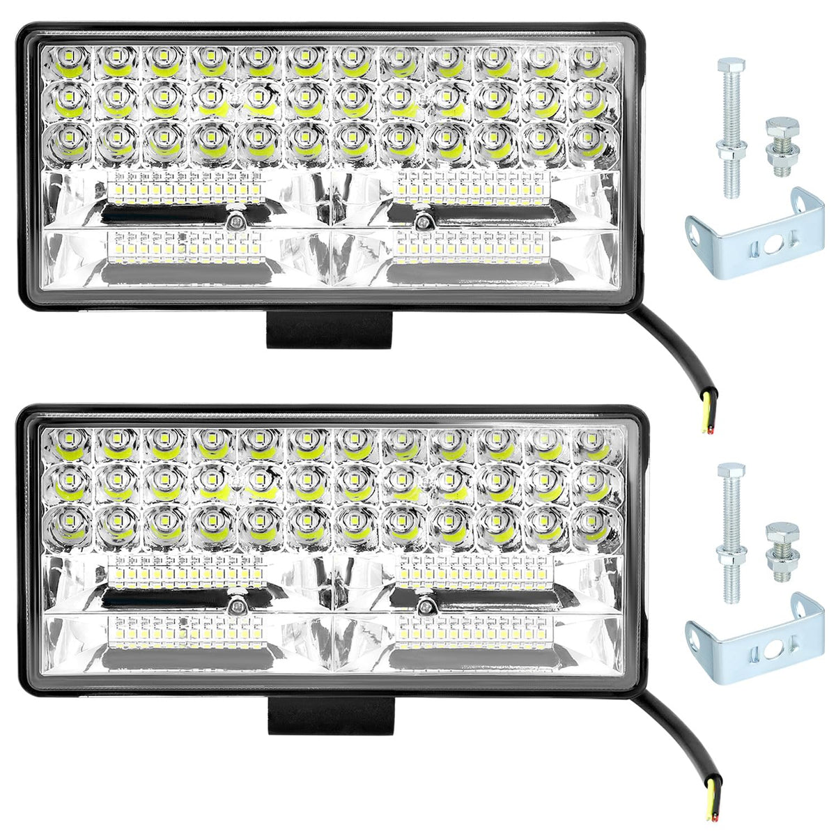 QWORK front view showing full 9-inch light bar and benefit of compact power
