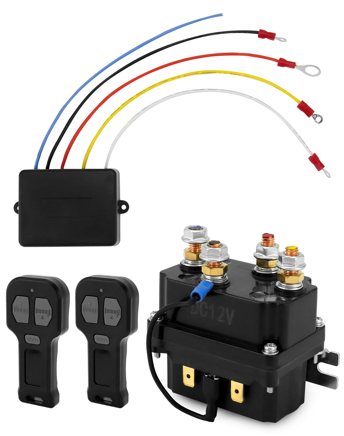 QWORK front view relay and receiver showing durable design and easy mounting