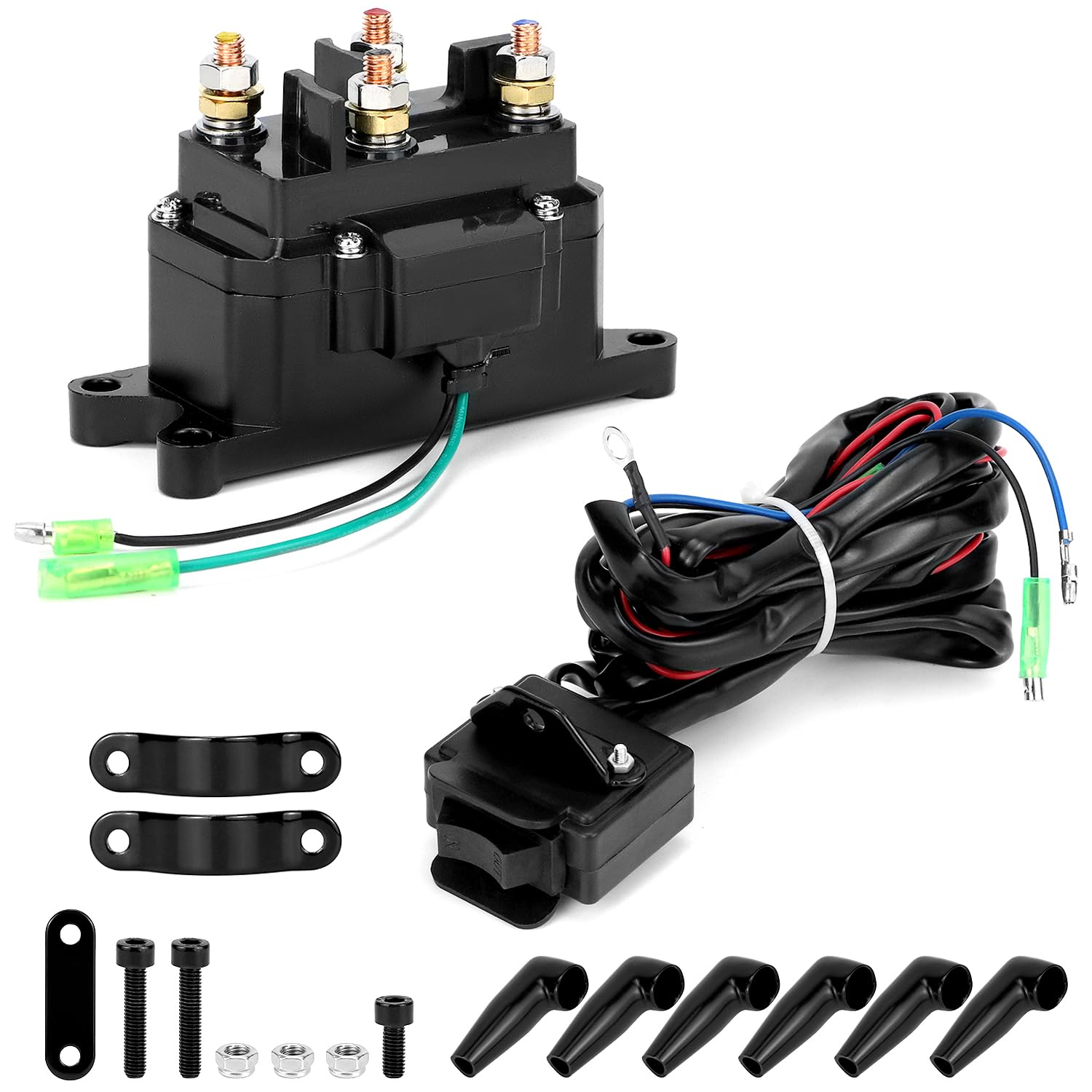 QWORK front view of solenoid contactor showing robust housing and clear terminals for reliable connection
