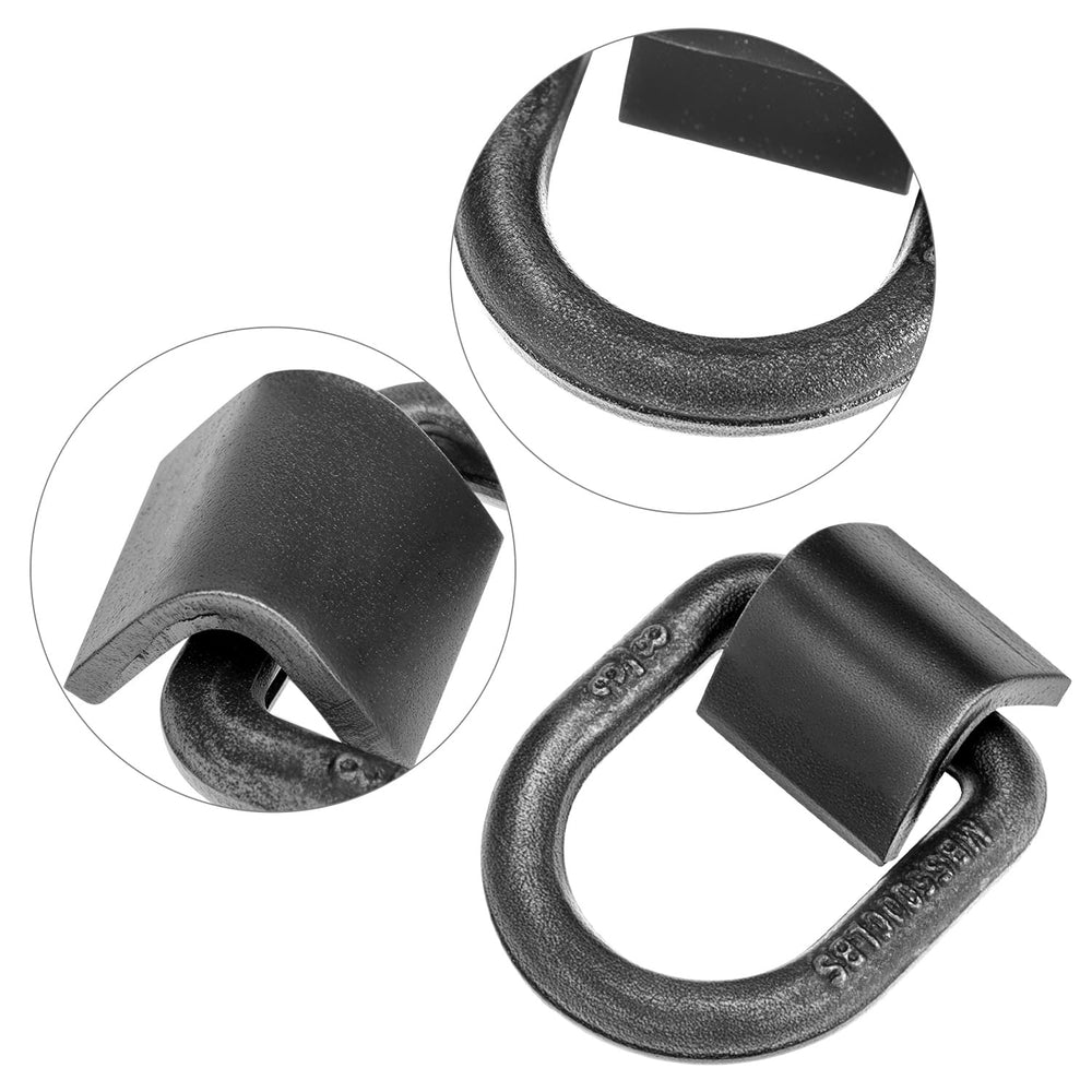 QWORK D-ring installed on trailer deck demonstrating cargo restraint benefit