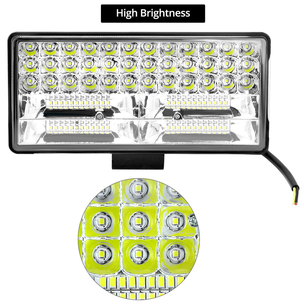 QWORK close-up of 84 LEDs showing quality optics and bright output