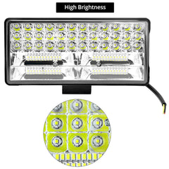 QWORK close-up of 84 LEDs showing quality optics and bright output