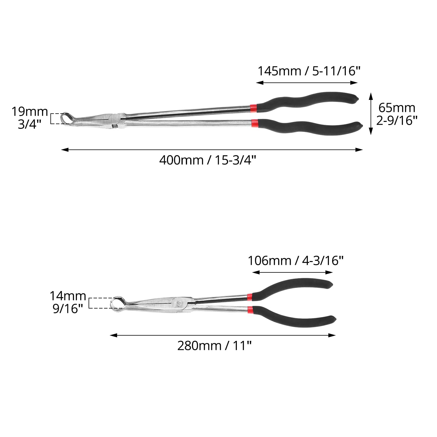 QWORK pliers in lightweight packaging for neat toolbox storage benefit