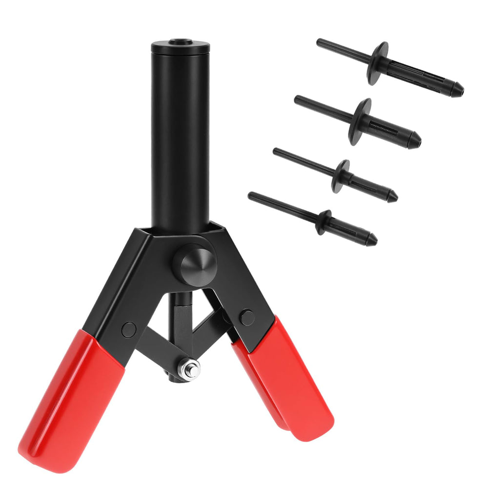 QWORK rivet gun front view showing ergonomic grip and control