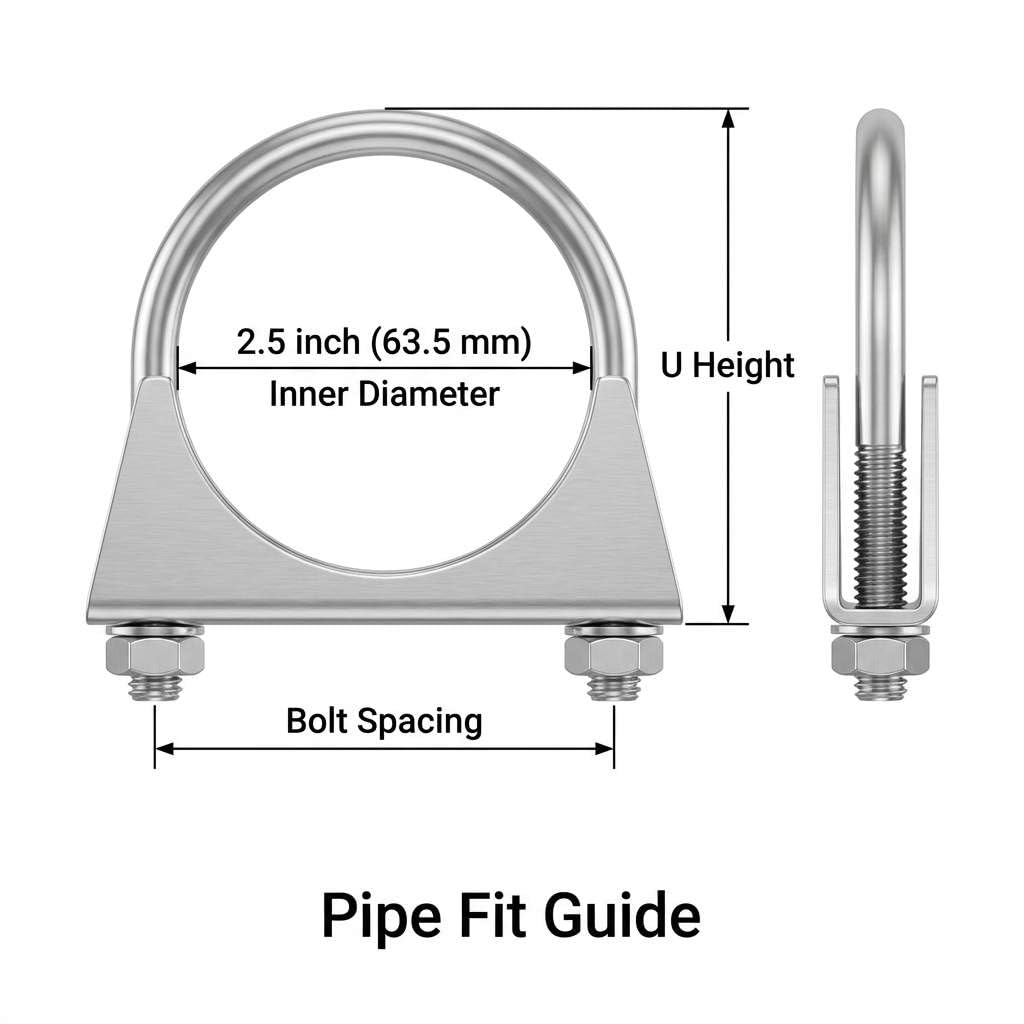 QWORK saddle and U-bolt angle view demonstrating secure fit and reliable clamping performance