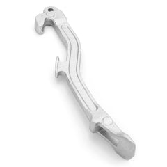 QWORK pair of spanner wrenches engaged on fire hose coupling demonstrating quick connection benefit