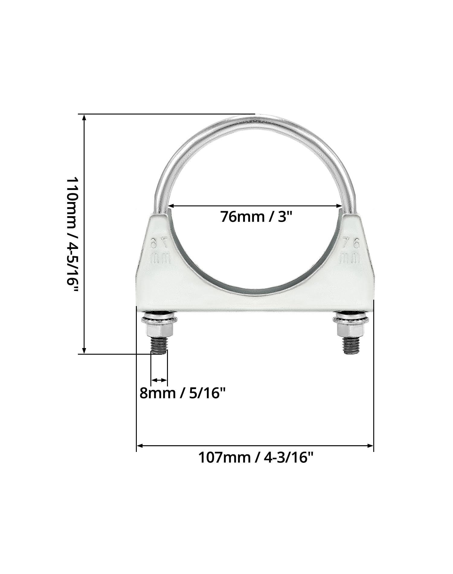 QWORK threaded u-bolt detail showing secure tightening benefit