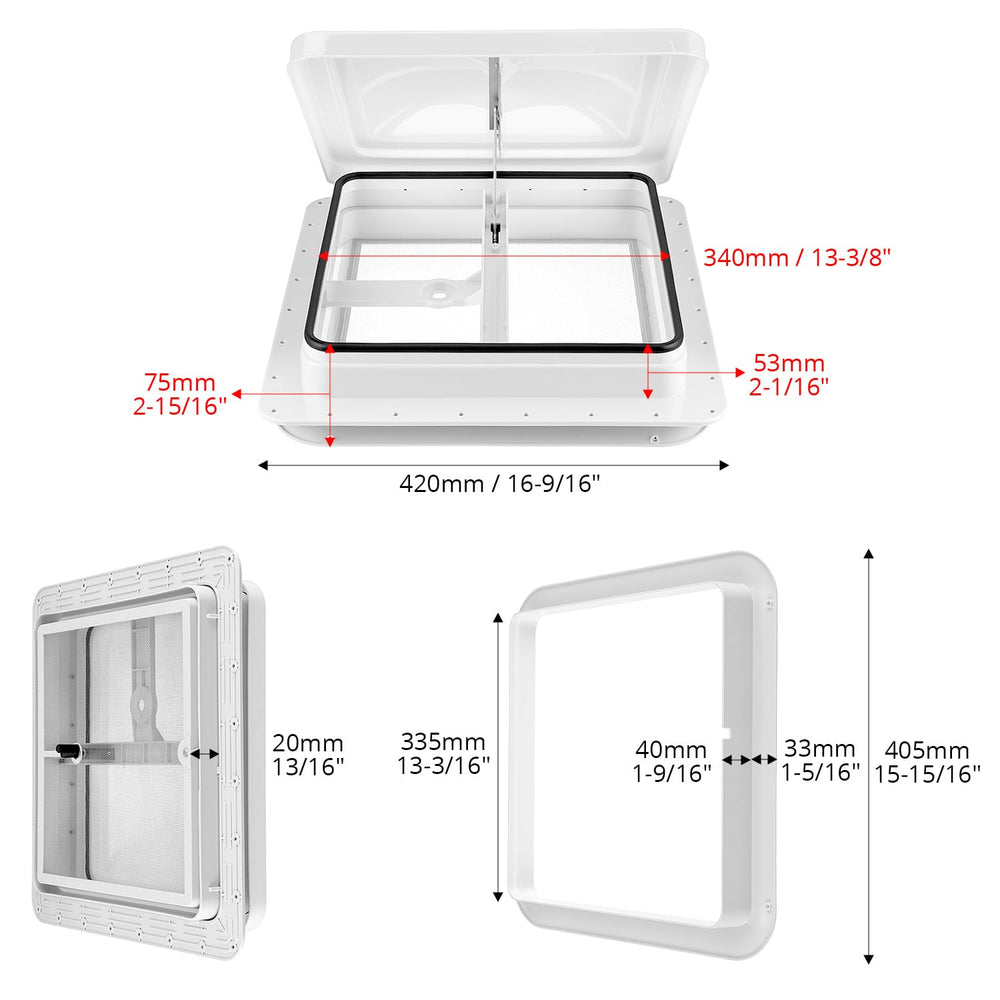 QWORK vent seamless frame closeup highlighting leak-resistant construction benefit