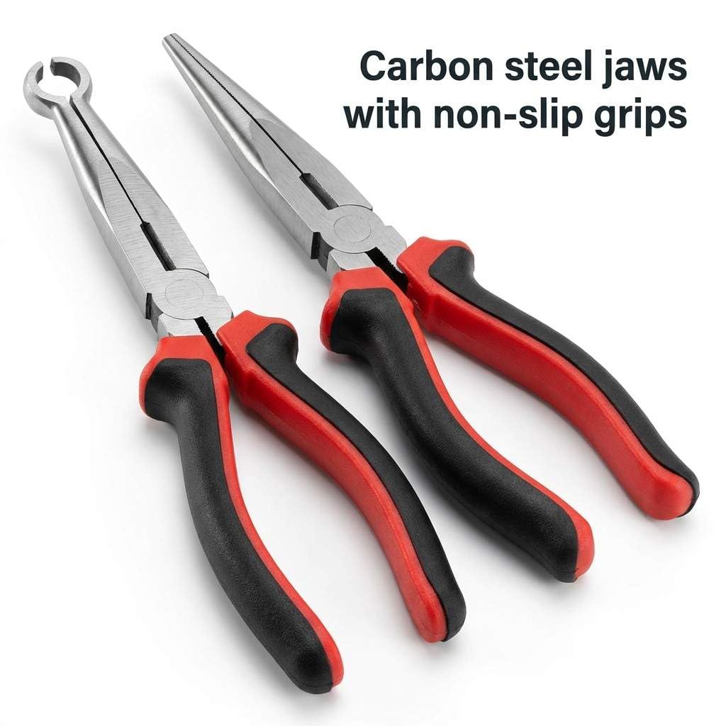 QWORK pliers gripping spark plug boot demonstrating safe removal benefit