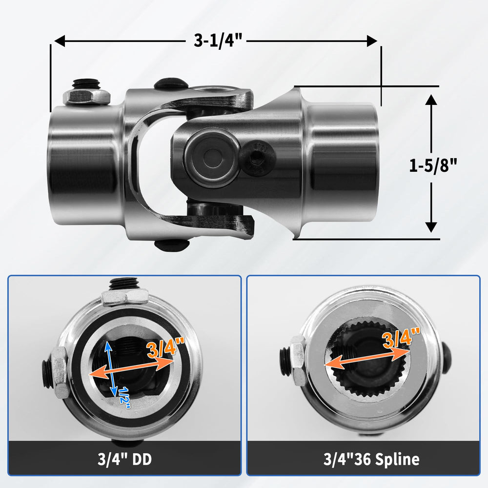 RABROPAR close-up of 3/4 inch double-D bore showing D-profile for snug mounting