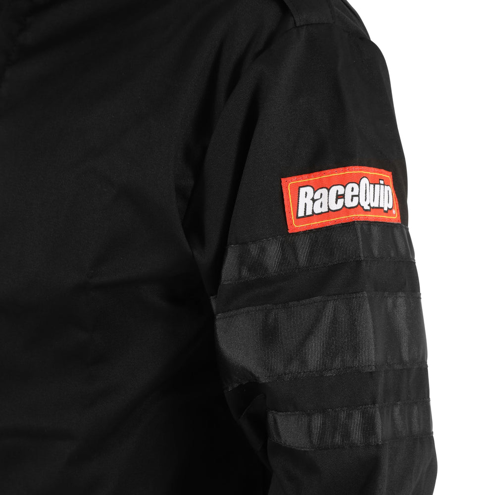 RaceQuip epaulet and contrast stripe emphasizing visibility benefit