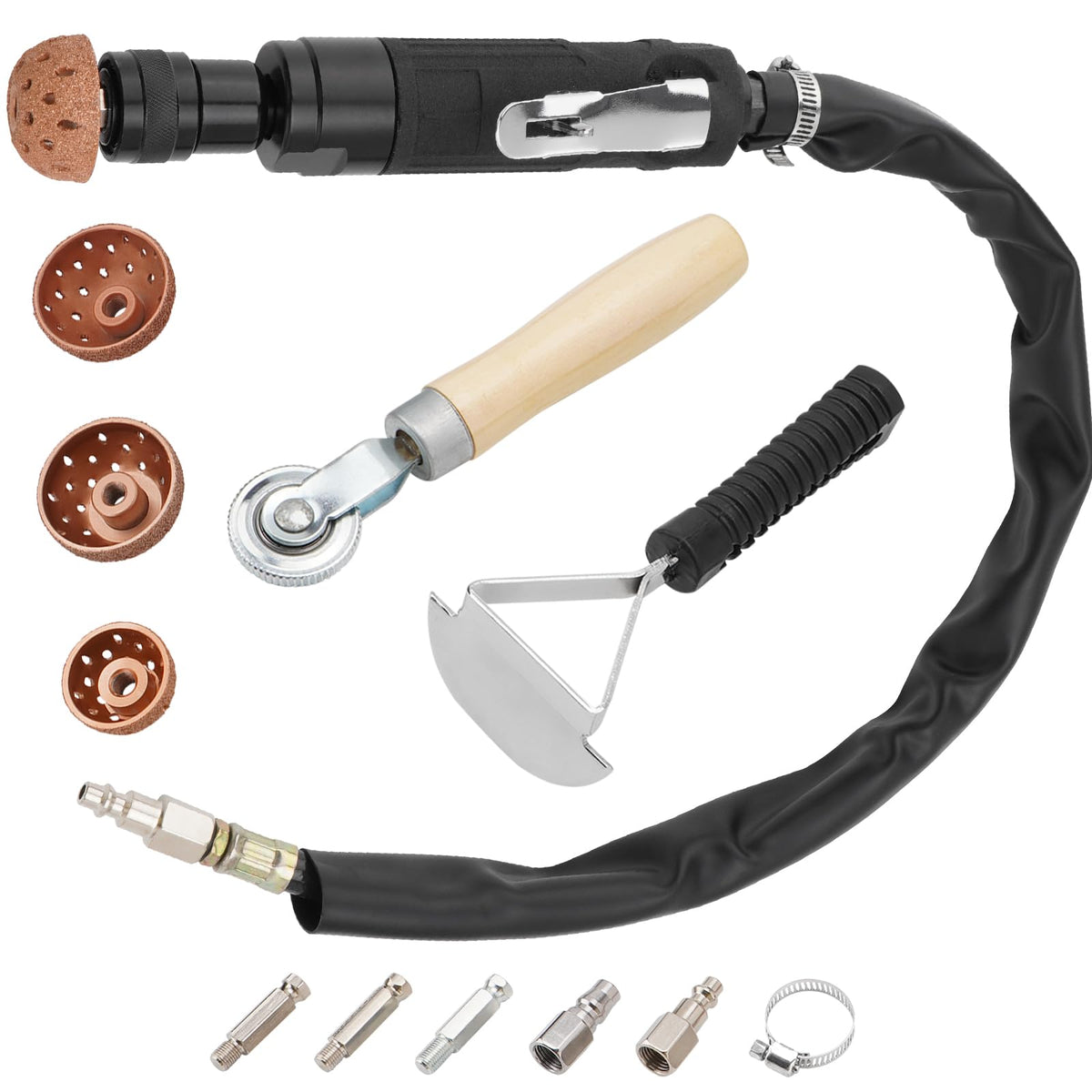 Racewill grinder and accessories laid out showing kit completeness and readiness