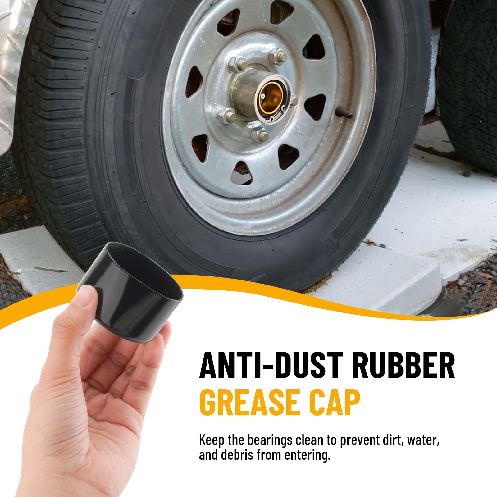 Racewill installed on trailer hub showing protective seal benefit