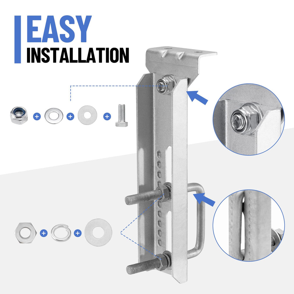 Racewill brackets beside ruler showing accurate 10 inch height measurement