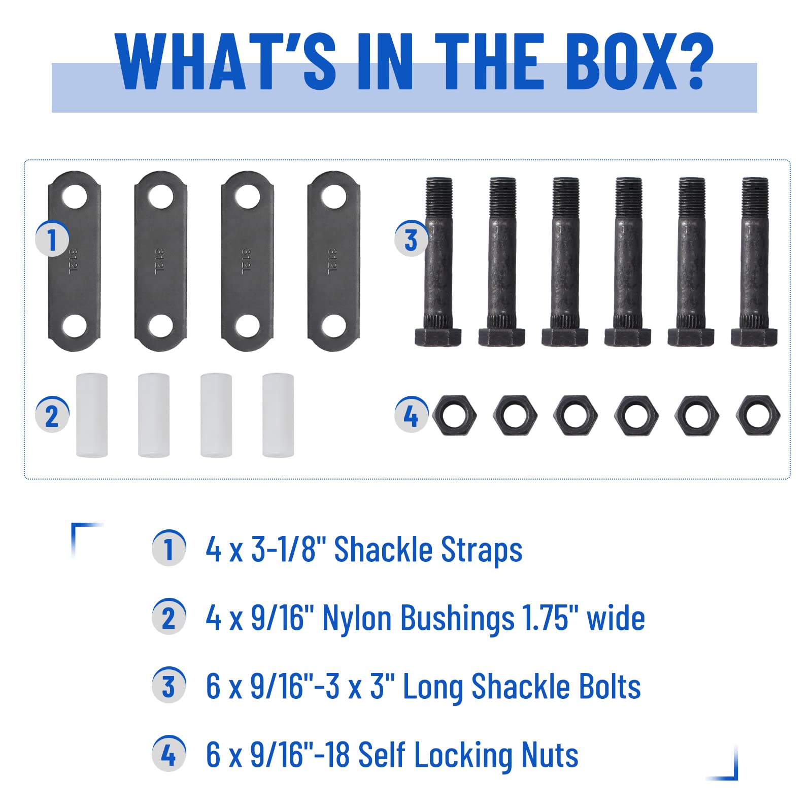 Racewill shackle strap next to ruler showing 3-1/8" length for accurate sizing