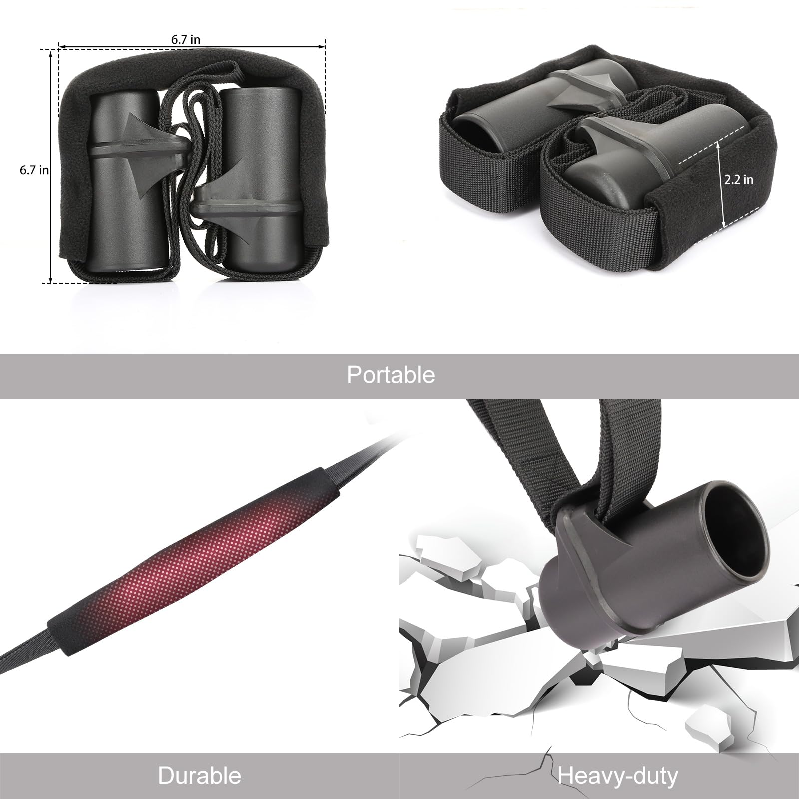 Racrank straps beside a ruler showing fit for up to 32-inch handlebars