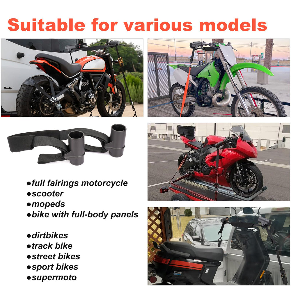 Racrank straps routed away from fairing protecting paint and plastics