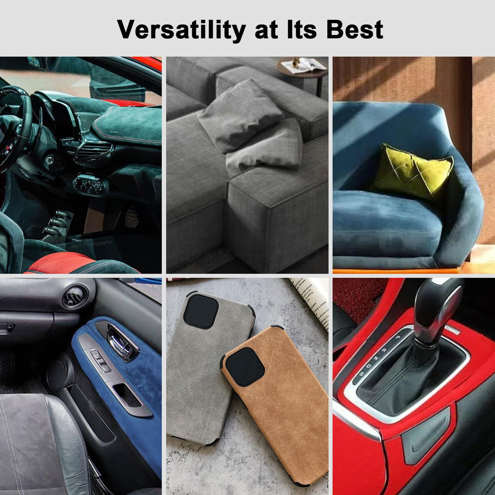 RadiantDecor in finished car interior lifestyle shot showing refined suede aesthetic benefit