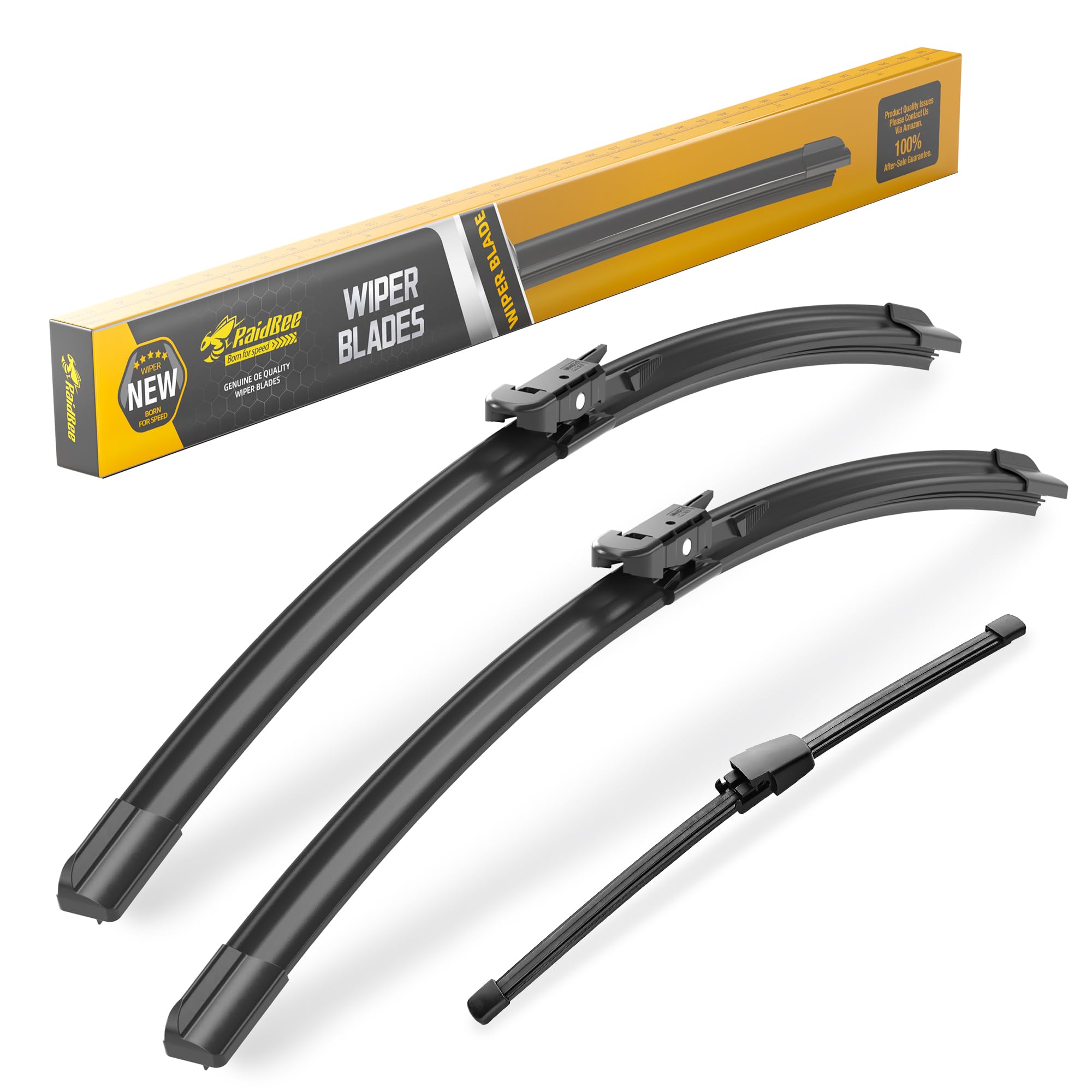 RaidBee front view of packaged wiper blades showing brand and fit information for Ford Escape