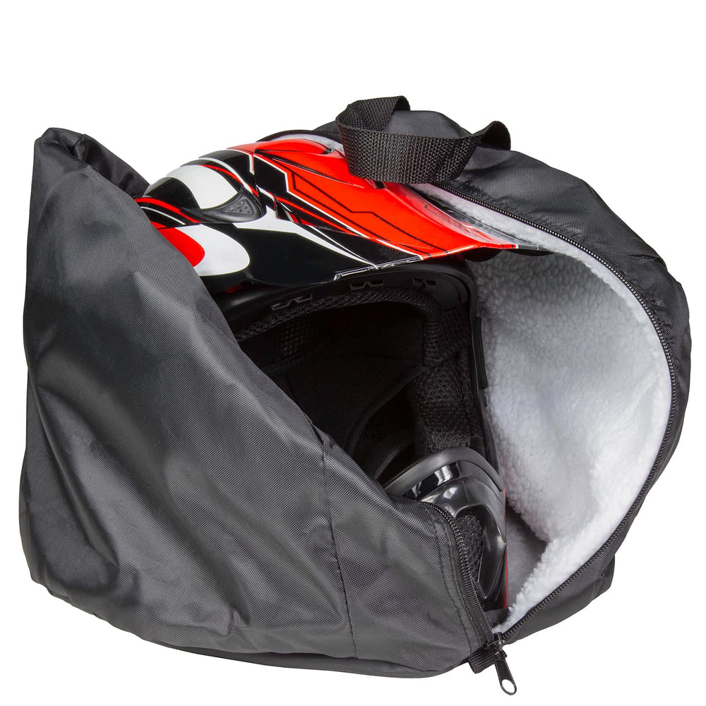 Raider helmet in bag showing size and fit benefits