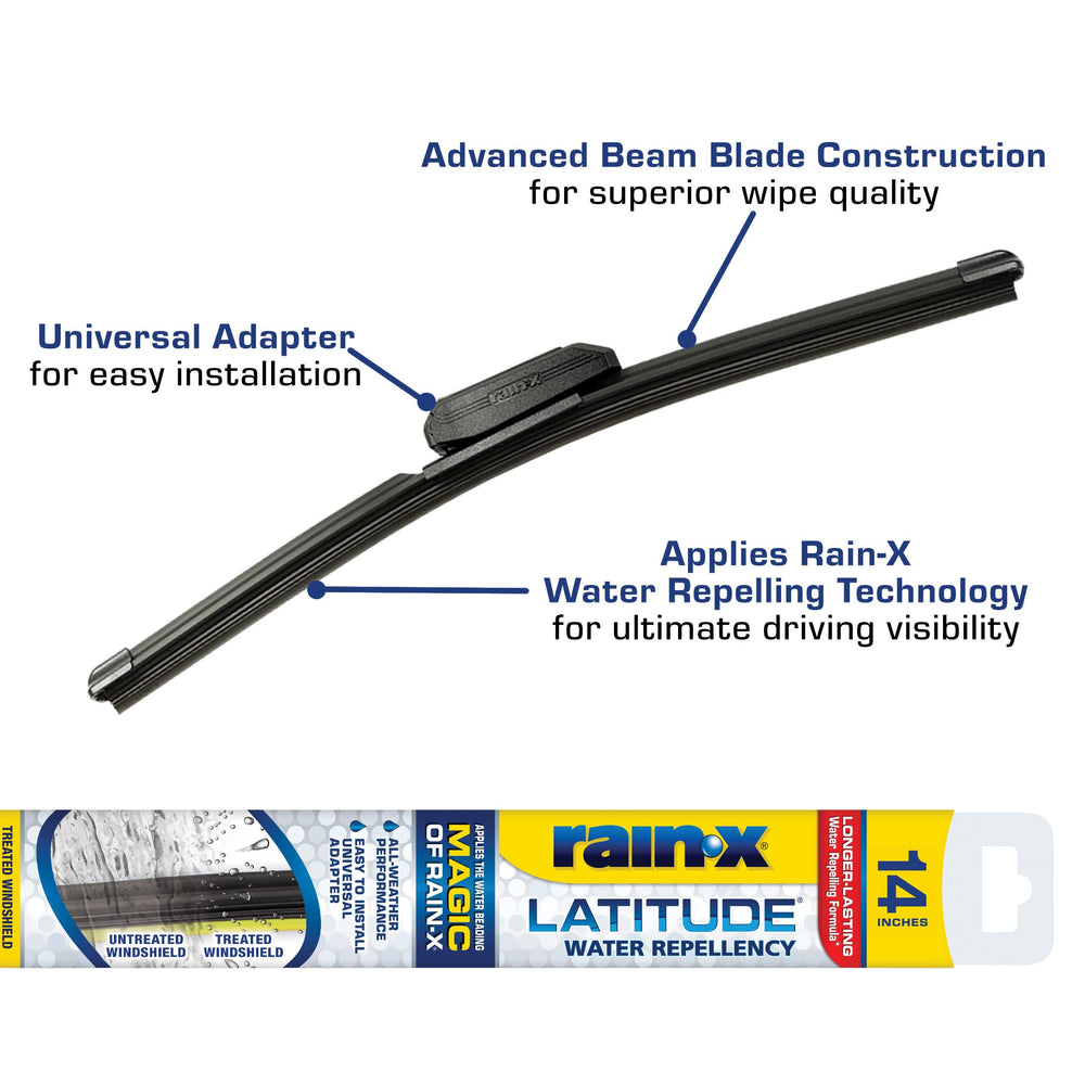 Rain-X close-up of rubber squeegee edge showing water repellent transfer benefit