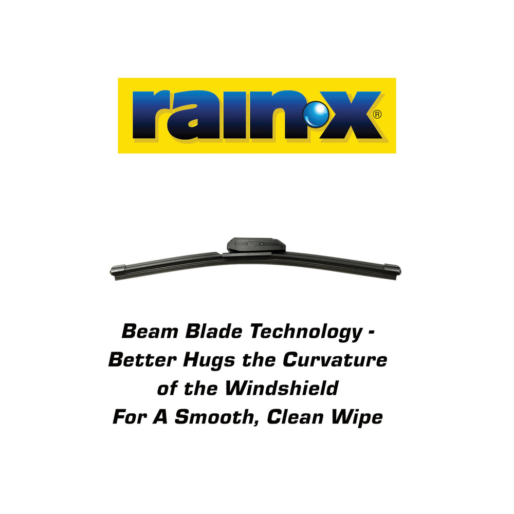 Rain-X wiper in rain with beading water to show enhanced runoff and clearer view