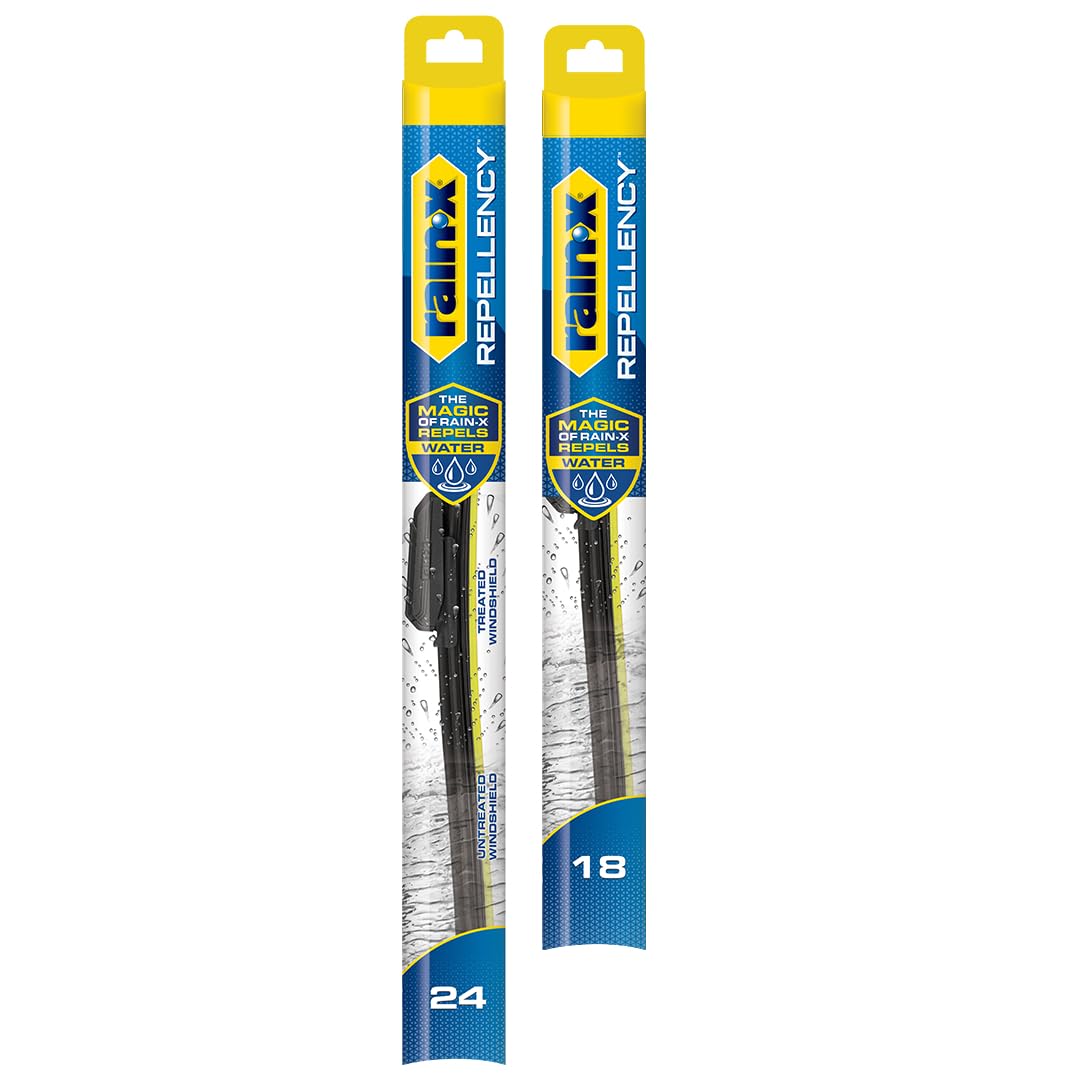 Rain-X front packaging showing 24 and 18 inch blades and benefits
