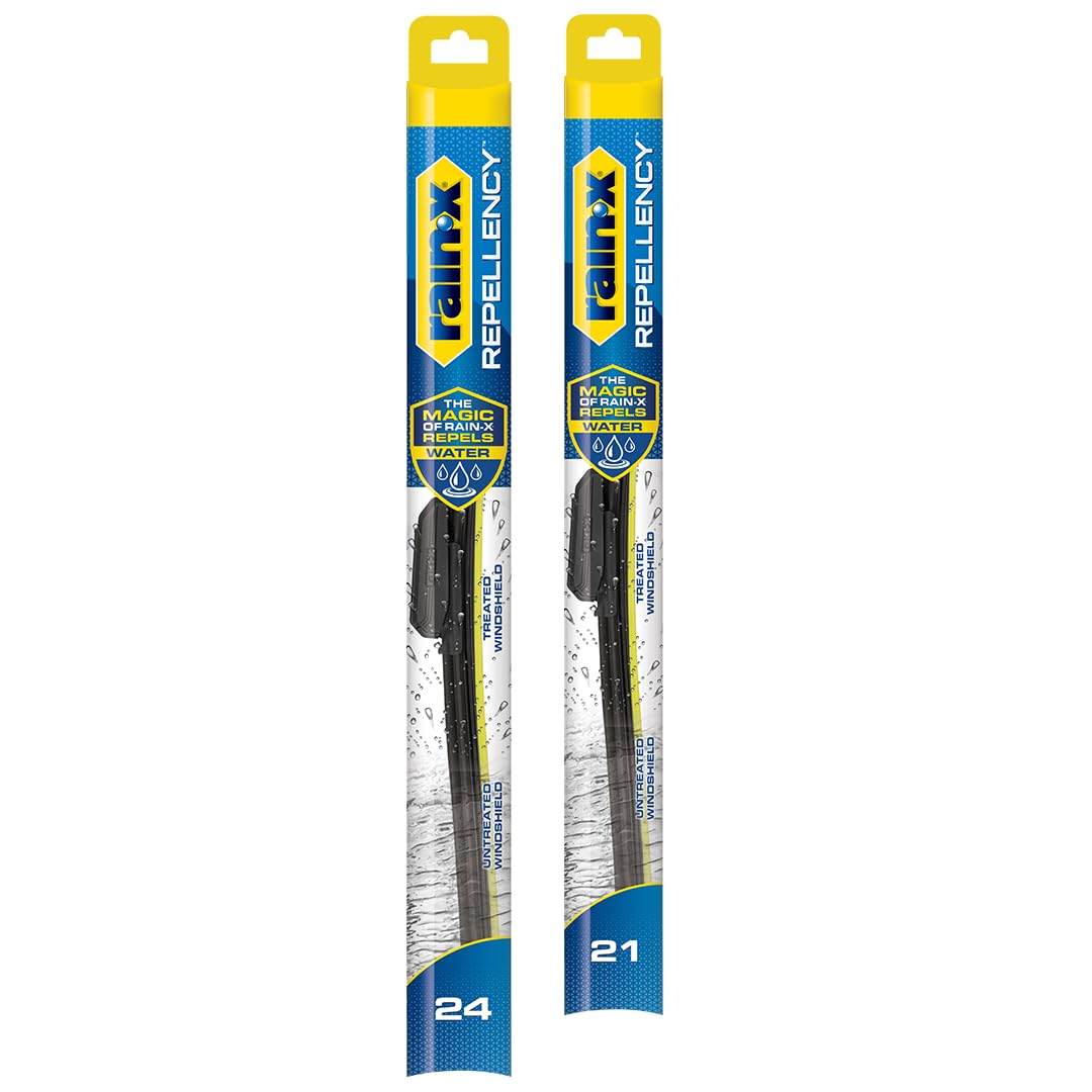 Rain-X front packaging showing 24 and 21 inch blades and product benefits