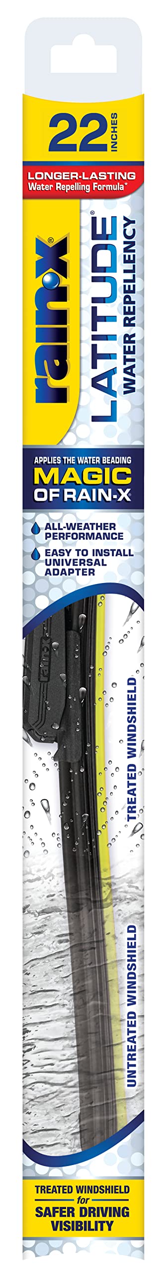 Rain‑X front packaging showing blade and benefits for visibility