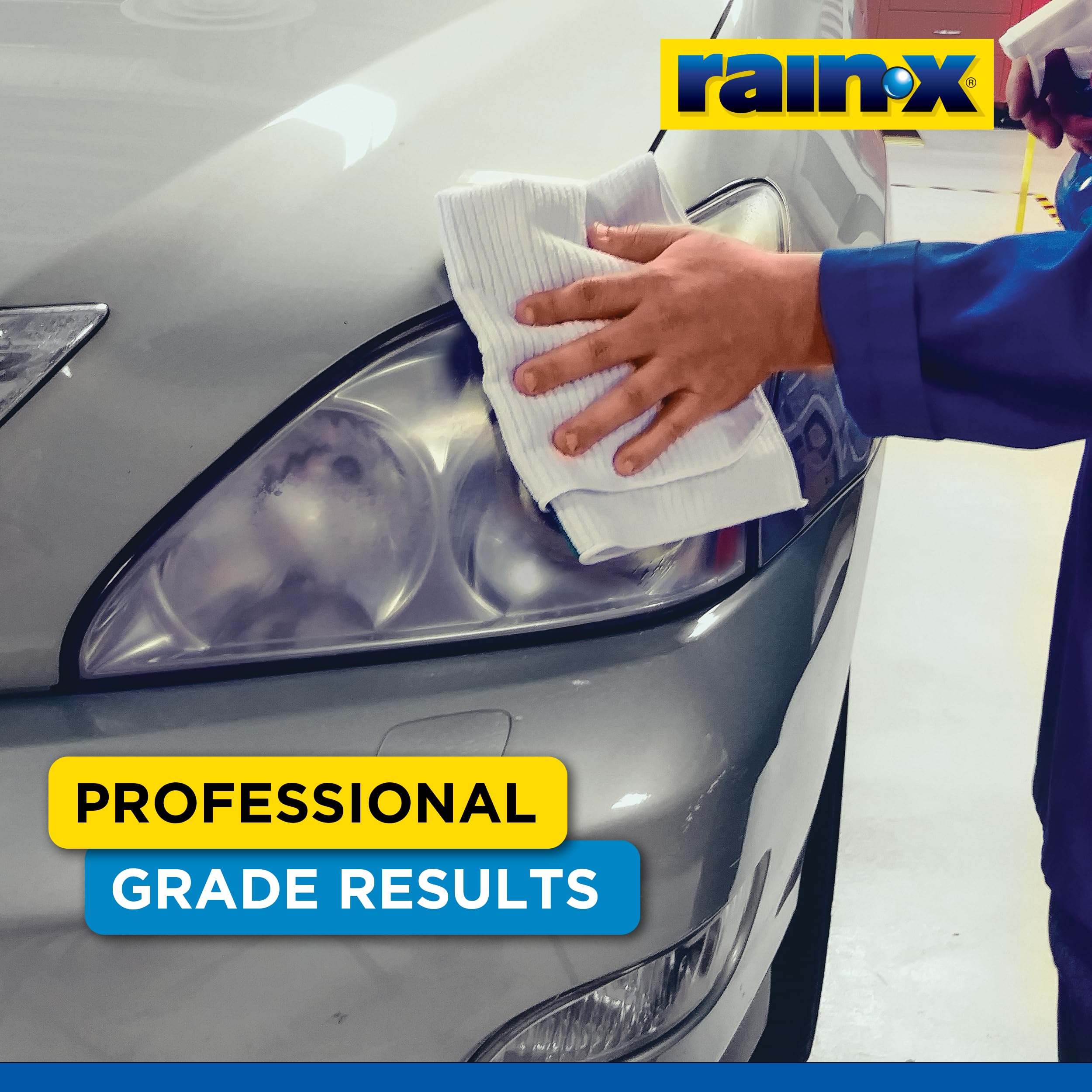 Rain-X restored headlights on night drive demonstrating brighter beams