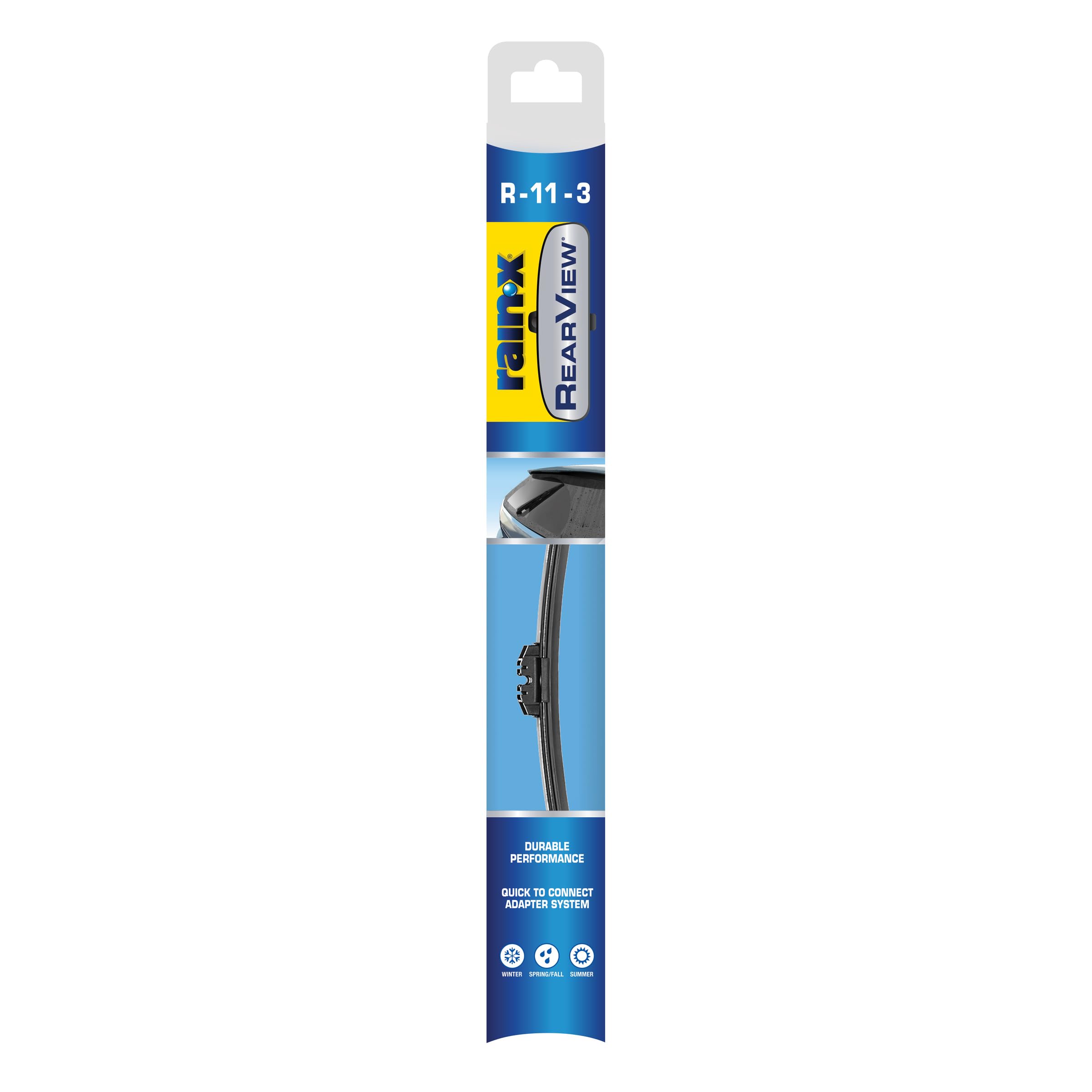 Rain‑X rearview front packaging showing product and benefit clear fit