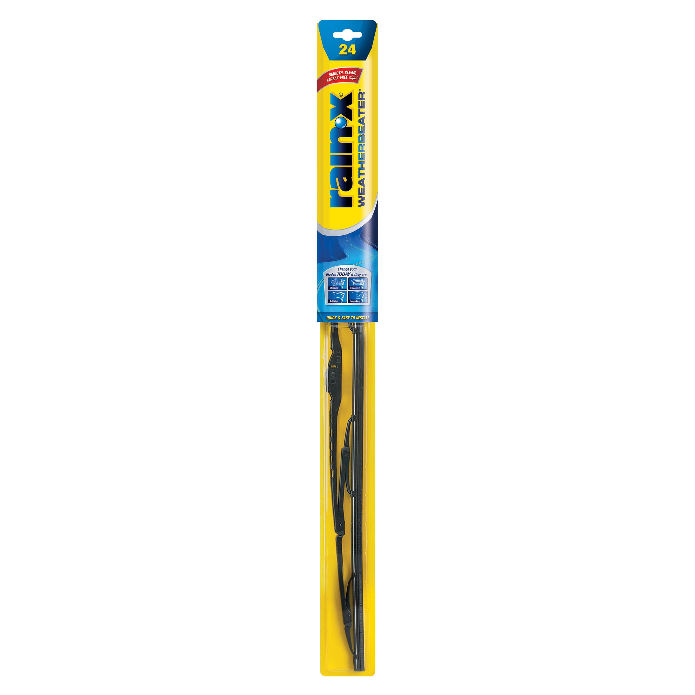 Rain-X WeatherBeater front packaging showing product and size, brand reliability benefit