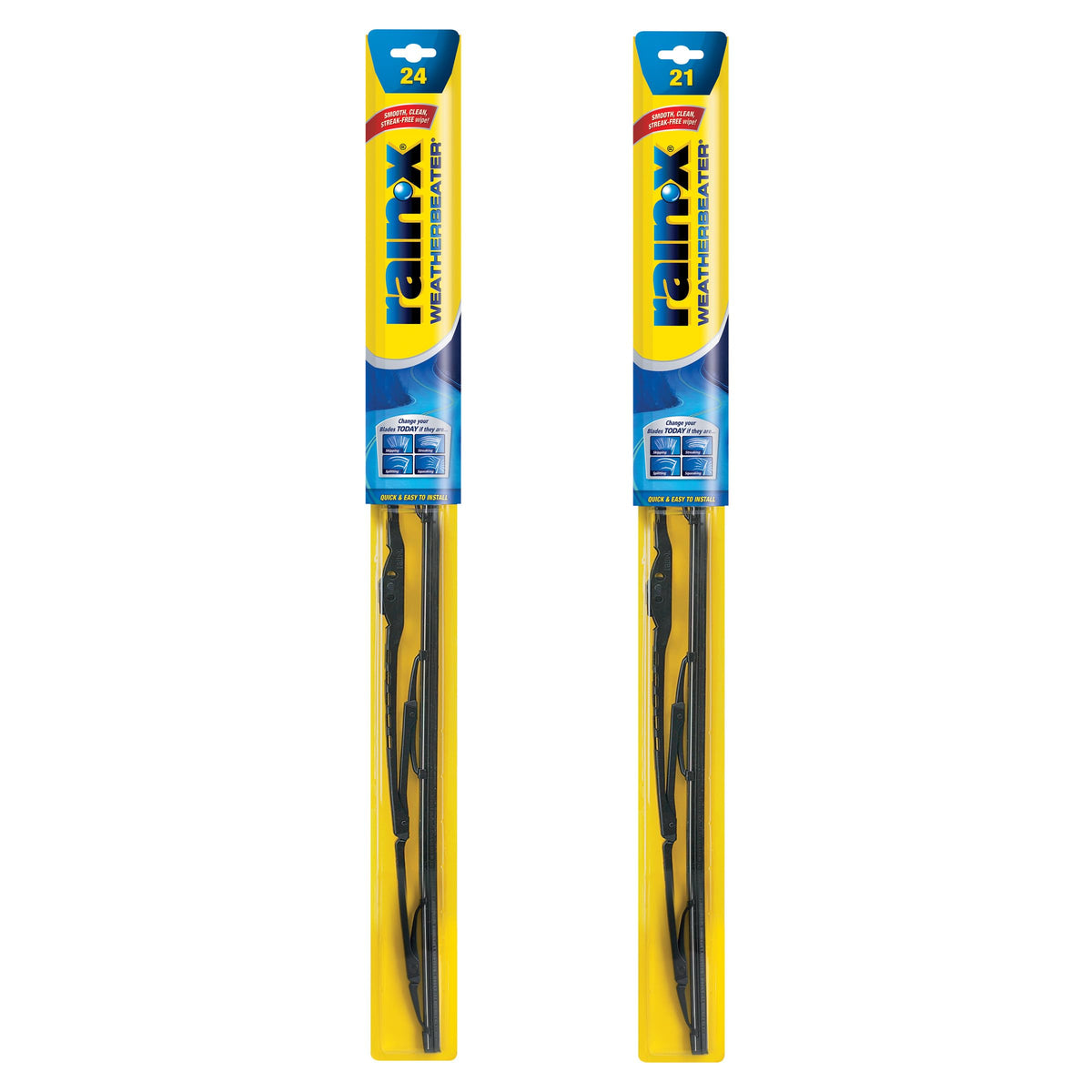 Rain‑X WeatherBeater front packaging showing sizes and benefits