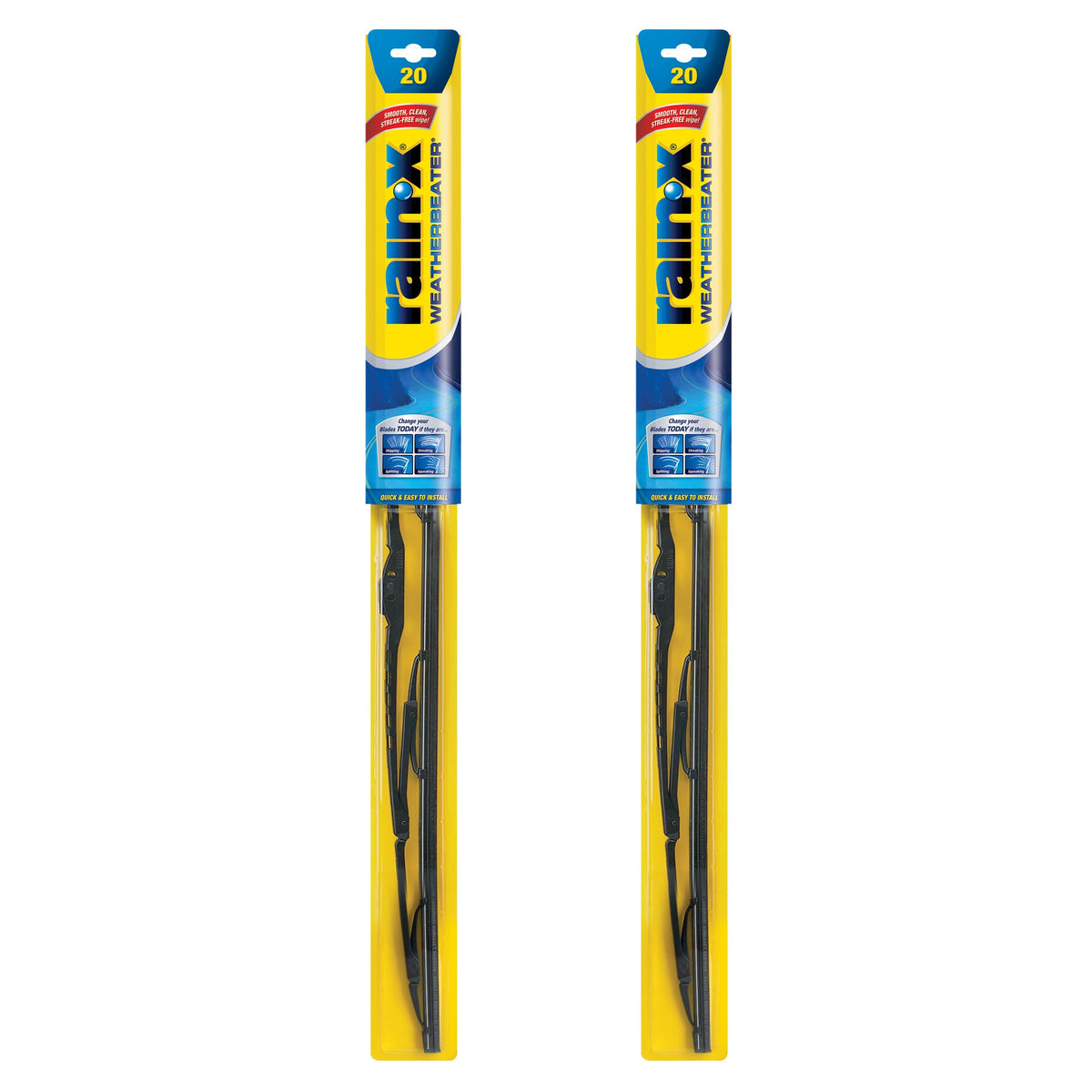 Rain-X WeatherBeater front packaging showing blade pair and benefits