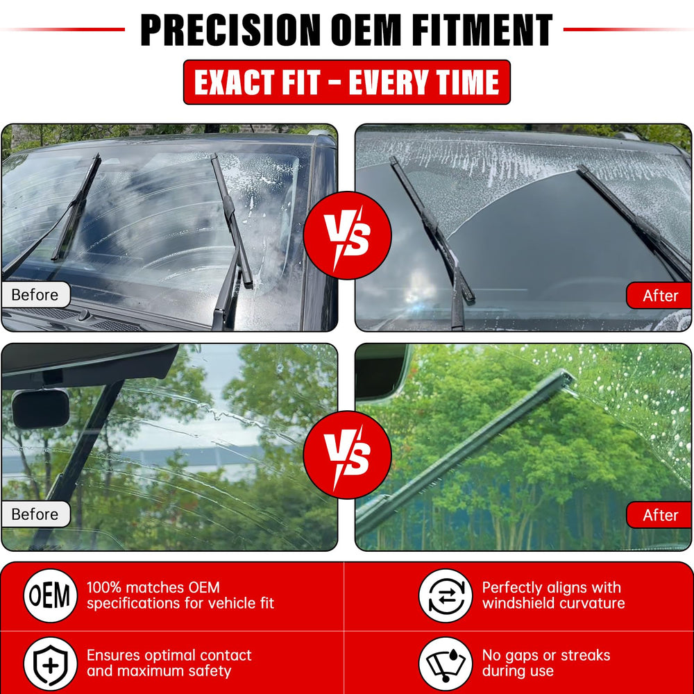 Raintok 14-inch rear blade on hatch window illustrating compact fit and rear visibility benefit