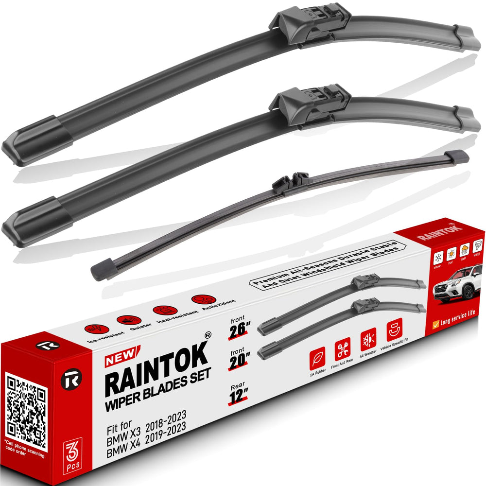 Raintok front packaging showing 3-piece BMW X3 X4 fit and easy install benefit