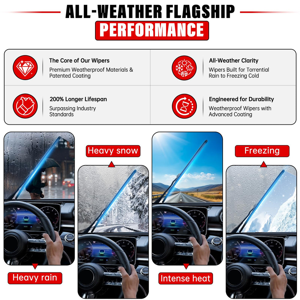 RAINTOK memory steel spring view ensuring even pressure across the windshield for reliable wipe