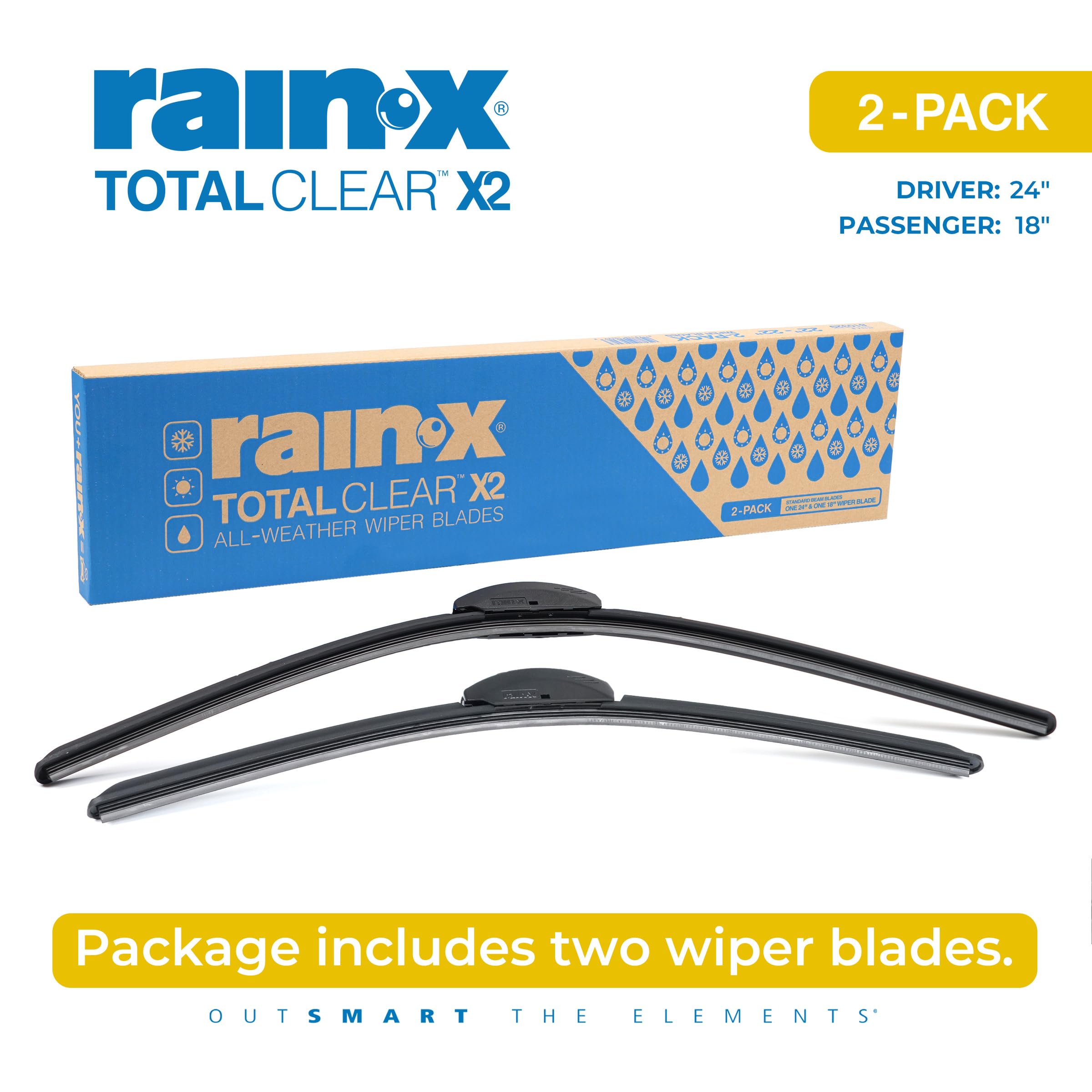 Rain-X beam blade detail showing no end caps to prevent ice snags