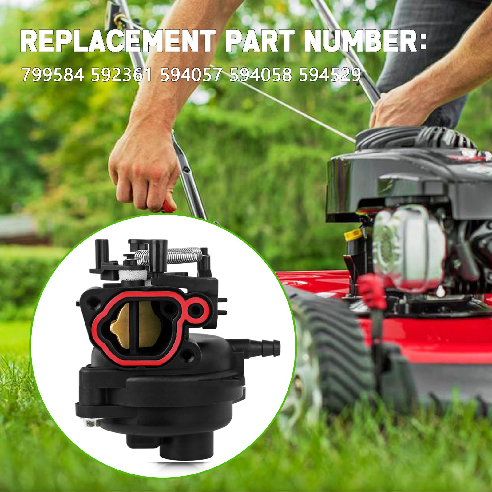 Rakiyada carburetor side detail highlighting throttle linkage and durable alloy body benefit
