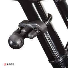 RAM MOUNTS 1-inch B ball texture close-up showing secure, vibration-damping hold