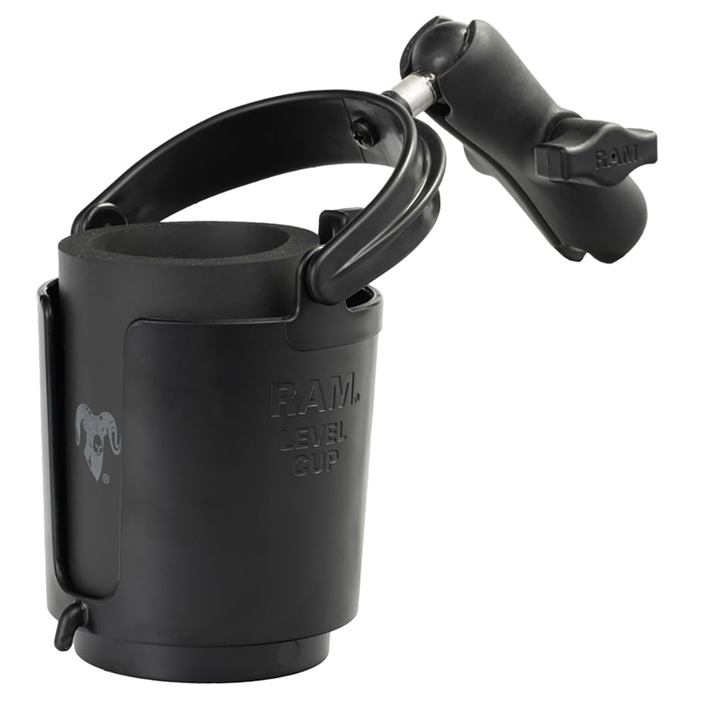 RAM MOUNTS front view showing secure cup hold and easy access benefit